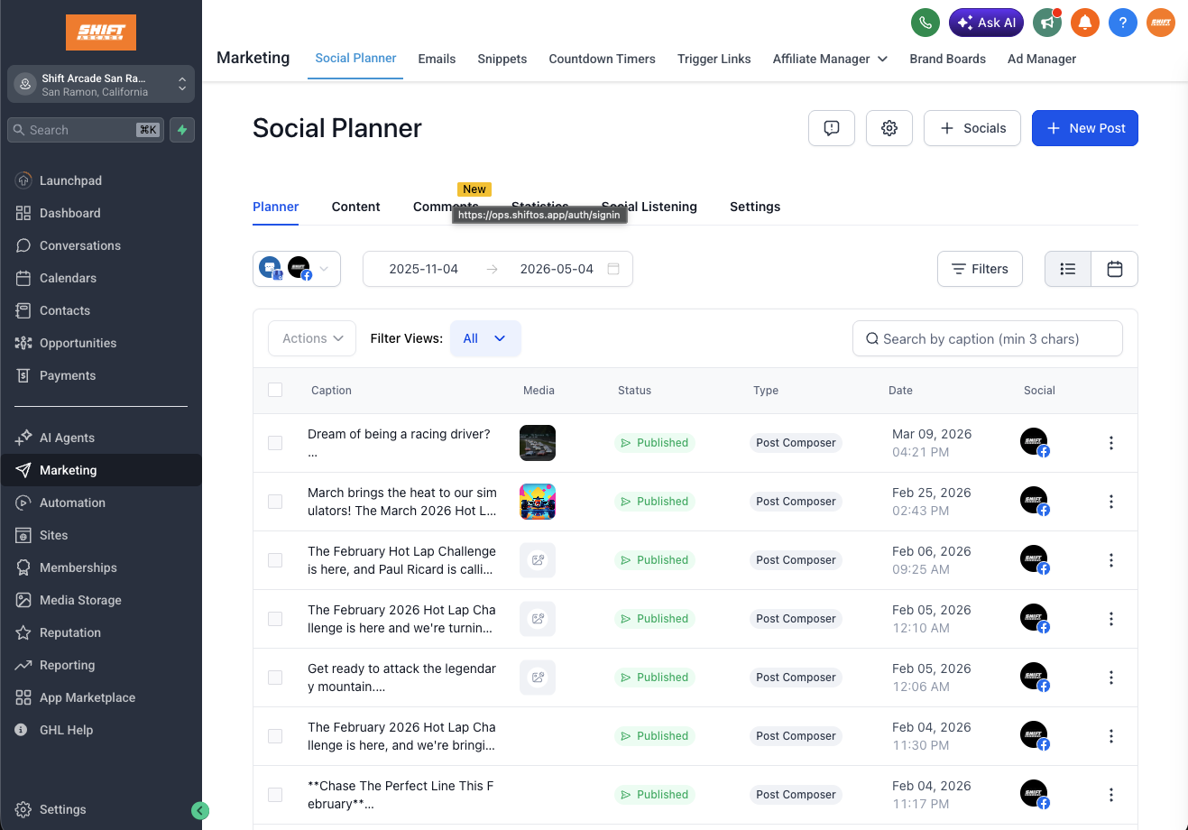 Social Media Scheduling