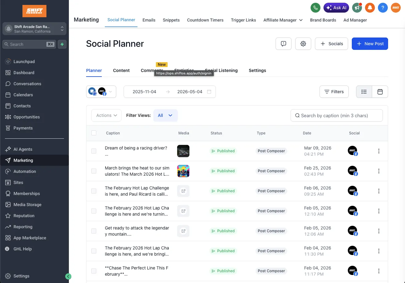 Social Media Scheduling